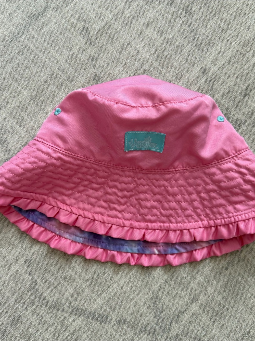 UV Skinz Girl’s Pink Purple Galaxy Reversible Summer Beach Bucket Hat